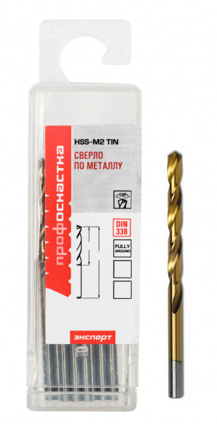 Сверло Ø  4,5 мм ц/х (10 шт.) HSS M2 TIN ПрофОснастка Эксперт